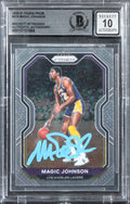 Lakers Magic Johnson Signed 2020 Panini Prizm #219 Card Auto GM 10! BAS Slabbed