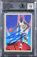 Shaquille O'Neal Signed 1993 Fleer Rookie Sens #18 RC Card Auto 10! BAS Slabbed