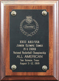 Shaquille O'Neal Signed 1989 AAU Junior Olympic Games All American Plaque