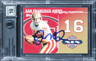 49ers Joe Montana Signed 2008 Topps Dynasties #DYNJM2 Card Auto 10! BAS Slabbed