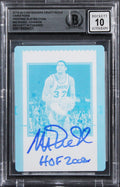 Magic Johnson HOF 2002 Signed 2019 Panini PP Cyan #40 1/1 Card Auto 10 BAS Slab