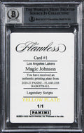 Magic Johnson HOF Signed 2020 Panini FLS PP Yellow #1 1/1 Card Auto 10! BAS Slab