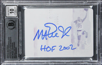 Magic Johnson "HOF 2002" Signed 2020 NT PP Magenta #36 Card Auto 10 BAS Slabbed
