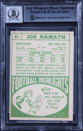 Jets Joe Namath Authentic Signed 1968 Topps #65 Card Auto 10! BAS Slabbed 2