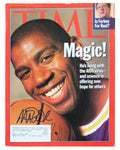 Lakers Magic Johnson Authentic Signed February 1996 Time Magazine BAS Witnessed