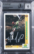 Sonics Shawn Kemp Signed 1991 Upper Deck #173 Card Auto Grade 10! BAS Slabbed