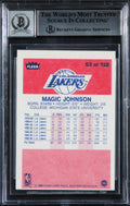 Lakers Magic Johnson "HOF 02" Signed 1986 Fleer #53 Card Auto 10! BAS Slabbed 3