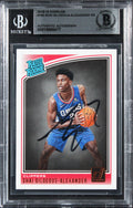 Shai Gilgeous-Alexander Signed 2018 Donruss #162 Rated Rookie Card BAS Slabbed 2