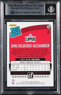 Shai Gilgeous-Alexander Signed 2018 Donruss #162 Rated Rookie Card BAS Slabbed 2