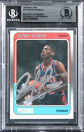 Pistons Dennis Rodman Authentic Signed 1988 Fleer #43 Rookie Card BAS Slabbed