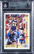 Lakers Magic Johnson Authentic Signed 1991 Upper Deck #34  CC Card BAS Slabbed