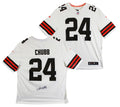 Browns Nick Chubb Authentic Signed White Nike Game Jersey BAS Witness #1W042195