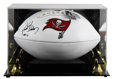 Buccaneers Ronde Barber "HOF 23" Signed White Panel Football W/ Case BAS Witness