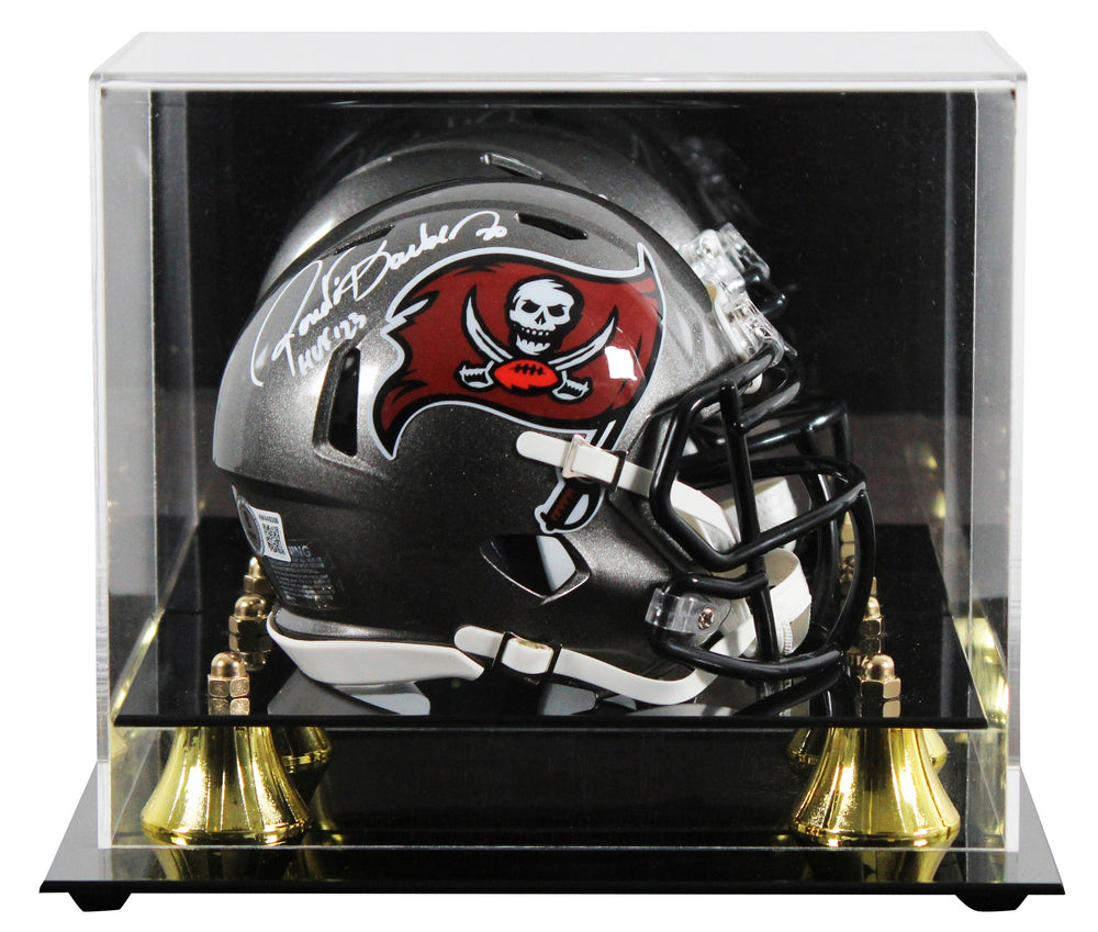 Bucs Ronde Barber "HOF 23" Signed 1997-13 TB Speed Mini Helmet W/ Case BAS Wit