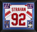 Michael Strahan Authentic Signed White Pro Style Framed Jersey BAS Witnessed