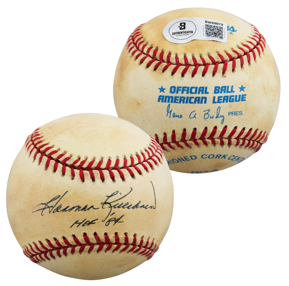 Twins Harmon Killebrew "HOF 84" Signed Gene Budig OAL Baseball BAS #BW89079
