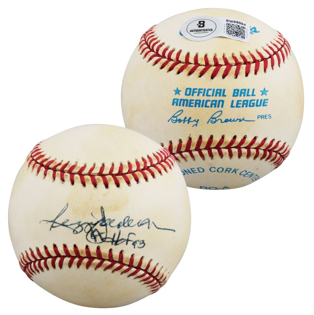 Athletics Reggie Jackson "HOF 93" Signed Bobby Brown OAL Baseball BAS #BW89084