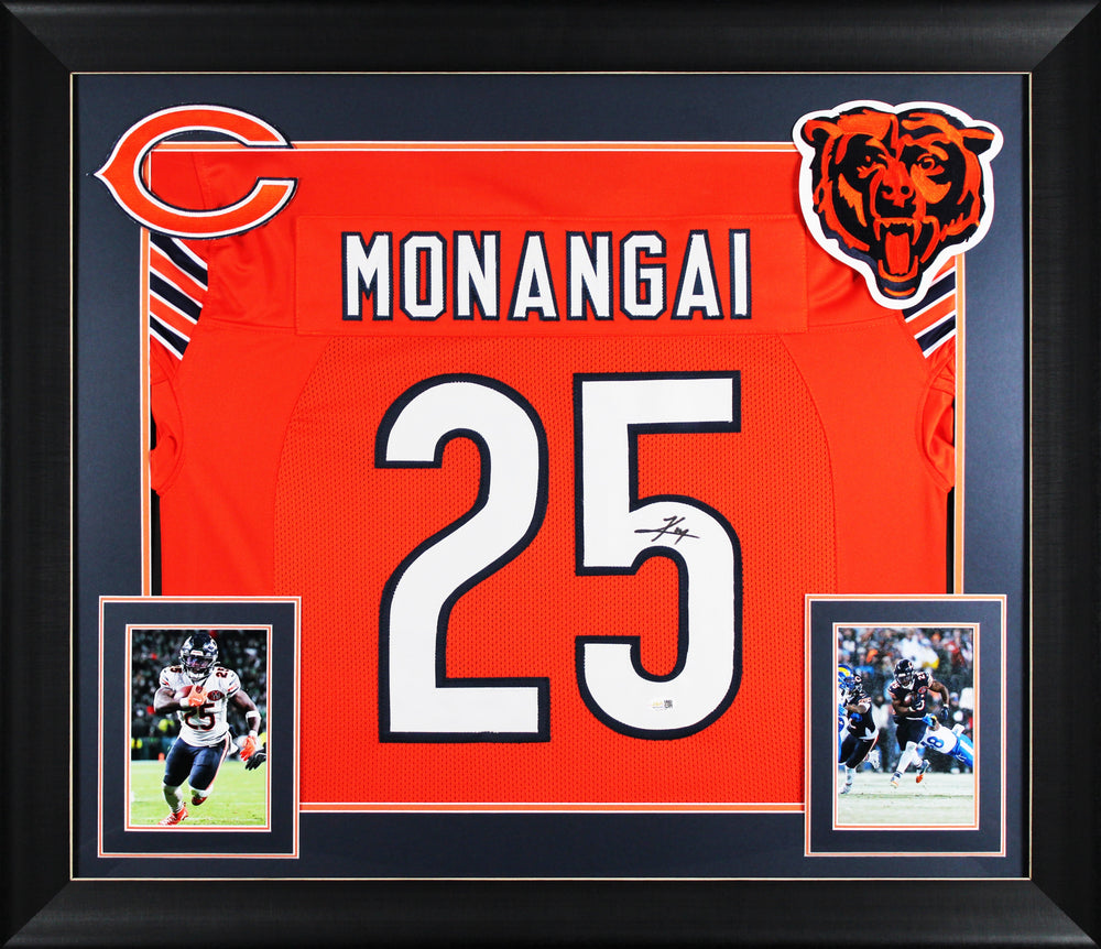 Kyle Monangai Authentic Signed Orange Pro Style Framed Jersey JSA Witness