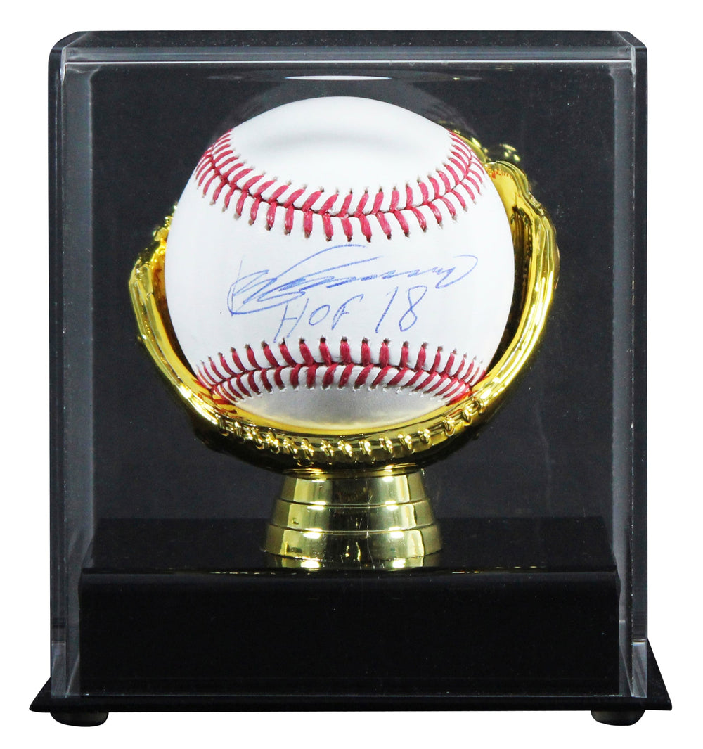 Angels Vladimir Guerrero "HOF 18" Signed Robert Manfred OML Baseball W/ Case BAS