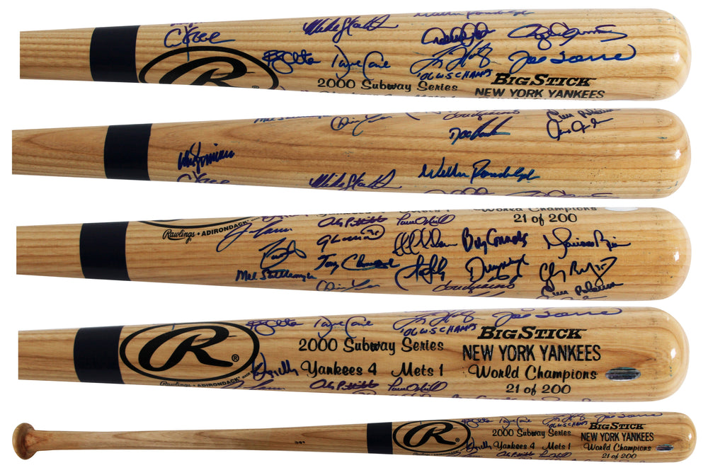 2000 Yankees (29) Torre, Jeter, Rivera, Clemens Signed Baseball Bat BAS #AE64485