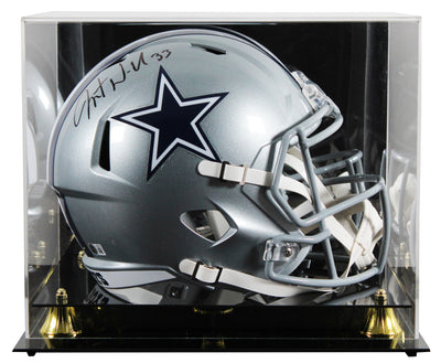 Cowboys Javonte Williams Signed Full Size Speed Rep Helmet W/ Case BAS Witnessed