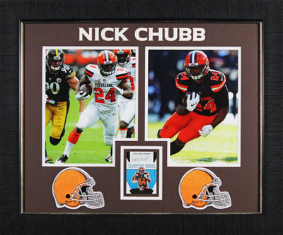 Nick Chubb Signed & Framed 2019 Panini Donruss Signature Marks #SM-18 44/50 Card