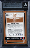 Vikings Adrian Peterson Signed 2007 Topps DPP #135 Rookie Card BAS Slabbed