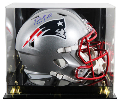 Patriots Randy Moss Signed Full Size Speed Rep Helmet W/ Case BAS Witnessed
