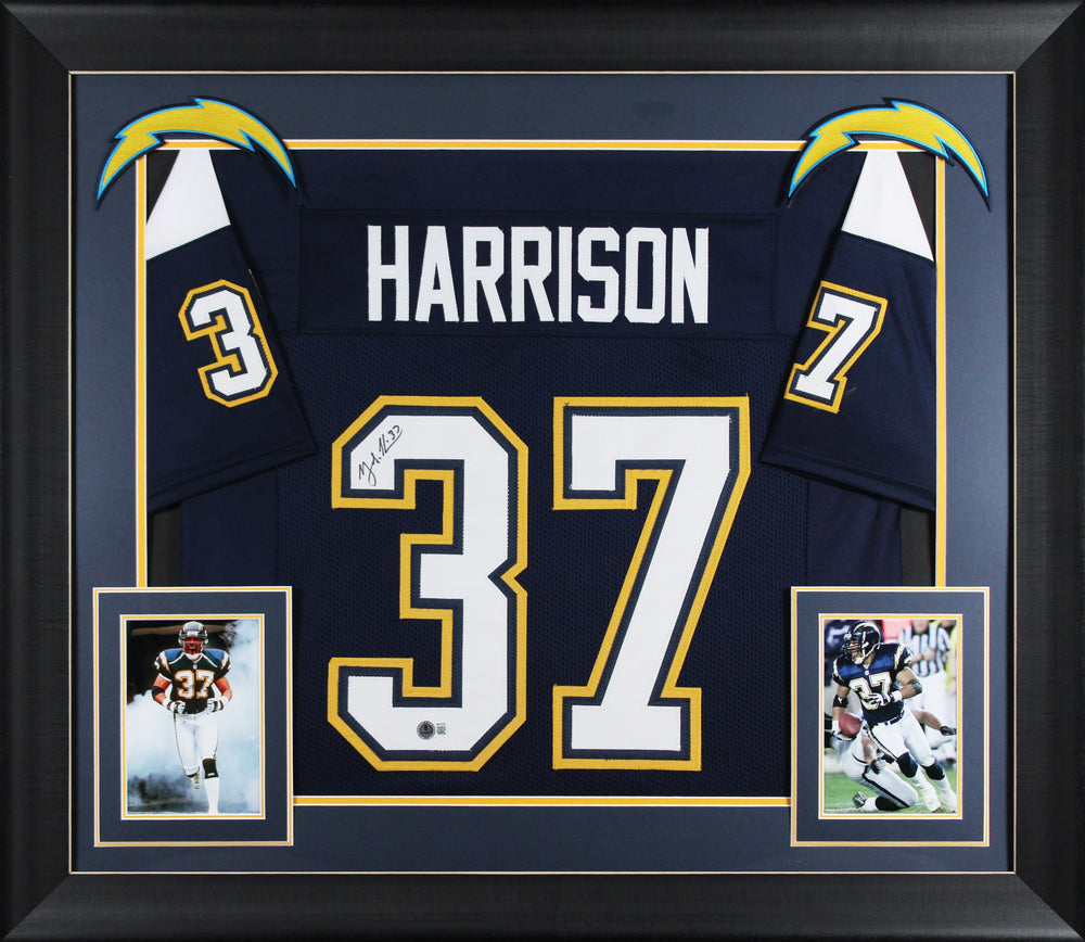 Rodney Harrison Authentic Signed Navy Blue Pro Style Framed Jersey BAS