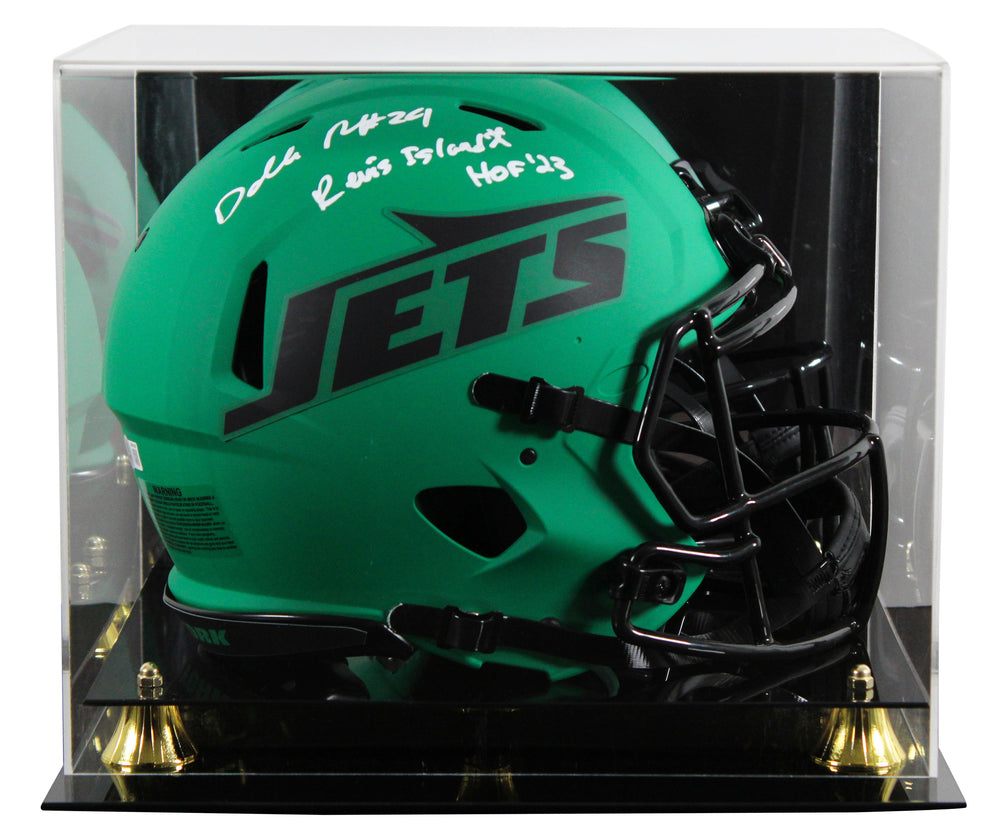 Jets Darelle Revis "2x Insc" Signed Rave F/S Speed Proline Helmet W/ Case BAS W