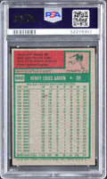 Brewers Hank Aaron Signed 1975 Topps #660 Card Auto Grade Mint 9! PSA/DNA Slab