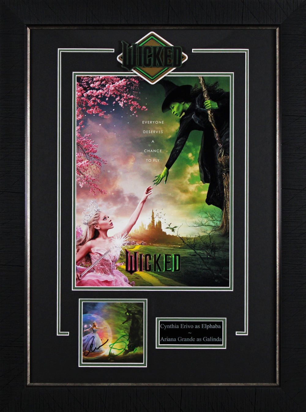 Ariana Grande & Cynthia Erivo Authentic Signed & Framed Wicked Cd Cover BAS LOA