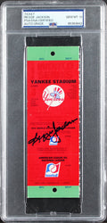 Athletics Reggie Jackson 1972 WS Game 3 Full Ticket Auto 10! PSA/DNA Slabbed