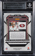49ers Brock Purdy 2022 Panini Prizm #353 Rookie Card Autographed BAS Slabbed
