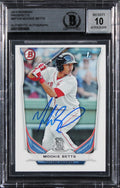 Red Sox Mookie Betts Signed 2014 Bowman #BP109 RC Card Auto GM 10! BAS Slabbed