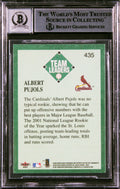 Cardinals Albert Pujols Signed 2001 Fleer Platinum #435 RC Card Auto 10 BAS Slab