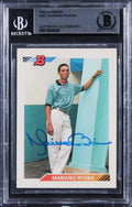 Yankees Mariano Rivera Authentic Signed 1992 Bowman #302 Rookie Card BAS Slabbed