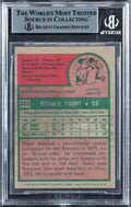 Brewers Robin Yount "2x Insc" Authentic Signed 1975 Topps #223 Card BAS Slabbed