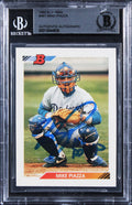 Dodgers Mike Piazza "NL ROY 93" Signed 1992 Bowman #461 Rookie Card BAS Slabbed
