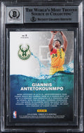 Bucks Giannis Antetokounmpo Signed 2019 Donruss Optic #3 Card Auto 10! BAS Slab