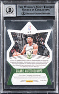 Bucks Giannis Antetokounmpo Signed 2019 Panini #4 Card Auto Grade 10! BAS Slab