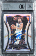 Warriors Stephen Curry Signed 2019 Select Prizms #119 Card Auto GM 10! BAS Slab