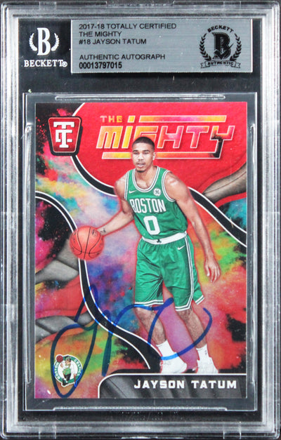 Celtics Jayson Tatum Signed 2017 Totally Certified #18 Rookie Card BAS Slabbed