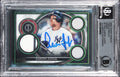 Yankees Aaron Judge Signed 2020 Topps Tribute Triple Relics #TTRAJ Card BAS Slab