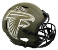 Falcons Julio Jones Signed Salute To Service Full Size Speed Rep Helmet BAS Wit