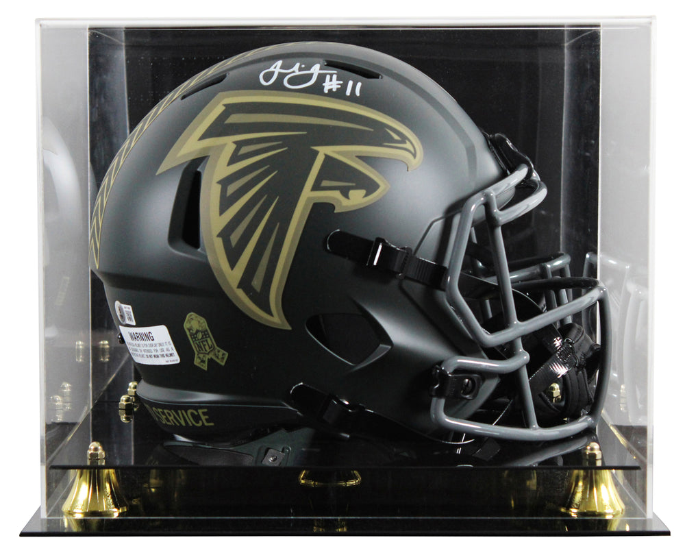 Falcons Julio Jones Signed STS IV Full Size Speed Rep Helmet W/ Case BAS Witness