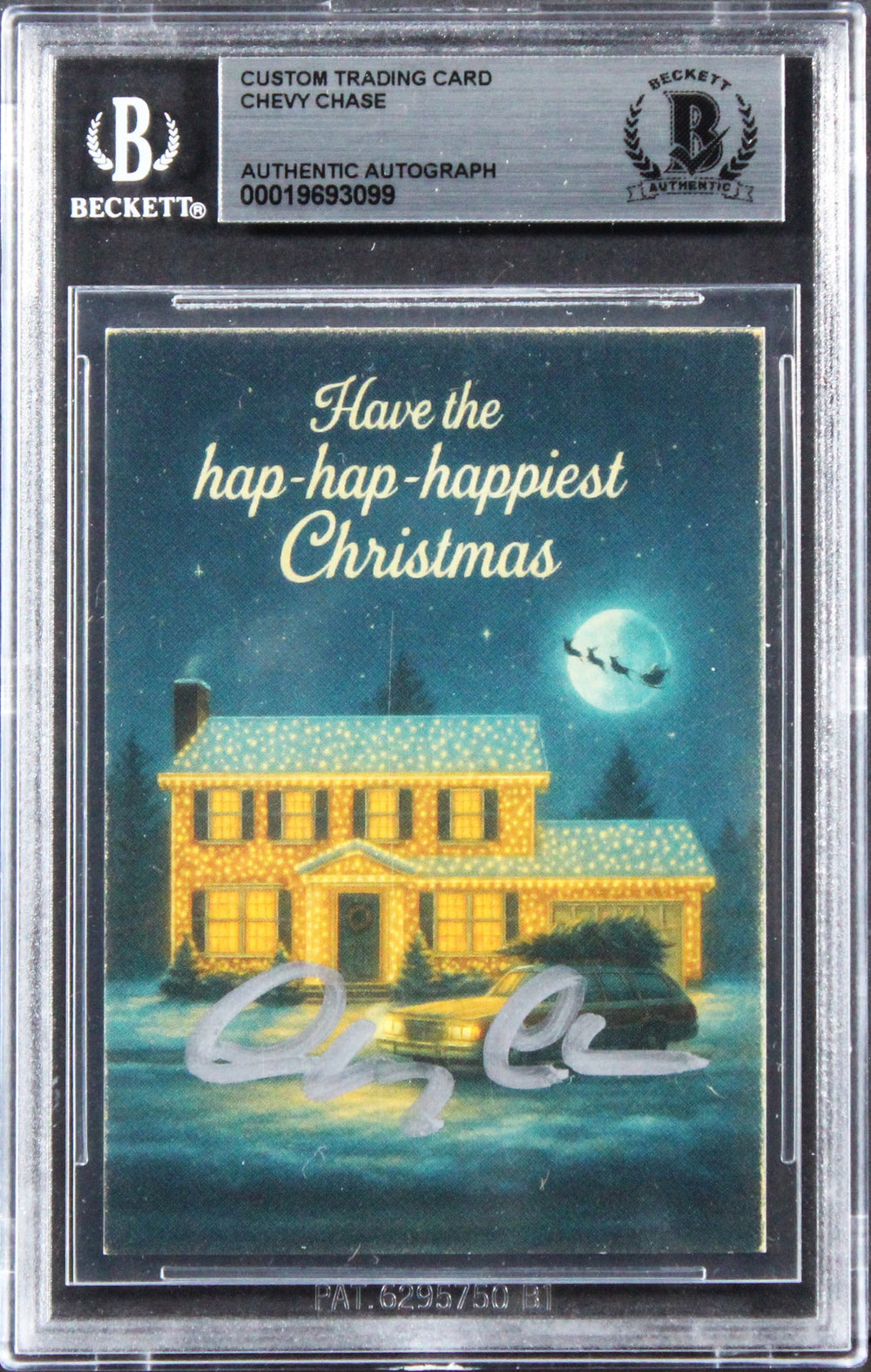 Chevy Chase National Lampoon's Christmas Vacation Signed Custom Card BAS Slabbed