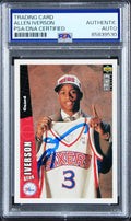 76ers Allen Iverson Signed 1996 Upper Deck CC #301 Rookie Card PSA/DNA Slabbed