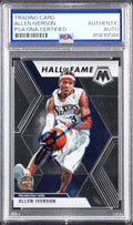 76ers Allen Iverson Signed 2019 Panini Mosaic Silver #287 Card PSA/DNA Slabbed