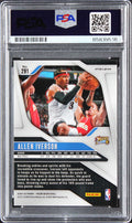 76ers Allen Iverson Signed 2024 Panini Prizm Red Sparkle #291 Card PSA/DNA Slab